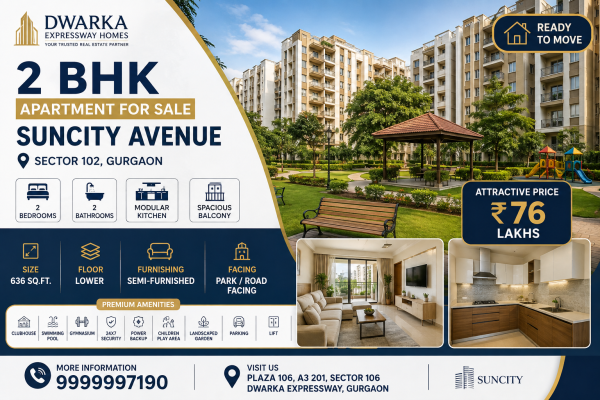 2 bhk flat for sale in Suncity Avenue 